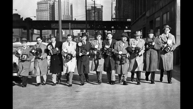 Chicago Sun-Times photographers, 1956. (Courtesy the Chicago History Museum)