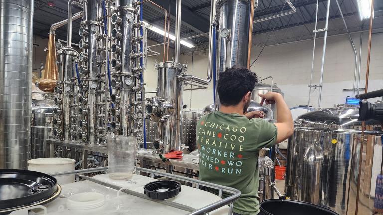 Daniel Regueira, Chicago Cane Cooperative co-founder, is pictured in May 2023. (Erica Gunderson / WTTW News)