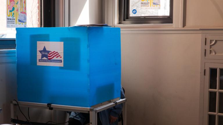 A Chicago polling place on March 19, 2024. (Michael Izquierdo / WTTW News)