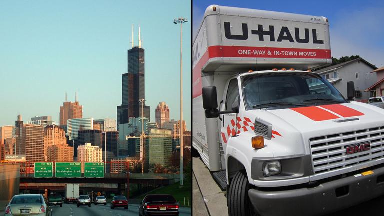 Chicago and Illinois lost residents faster than any other state or major U.S. city in the last few years. But some are returning. (From left: Araceli Arroyo / Flickr; © BrokenSphere / Wikimedia Commons)