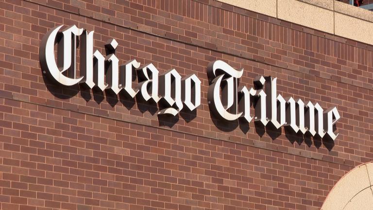 The Chicago Tribune Freedom Center printing facility along the Chicago River. (WTTW News)