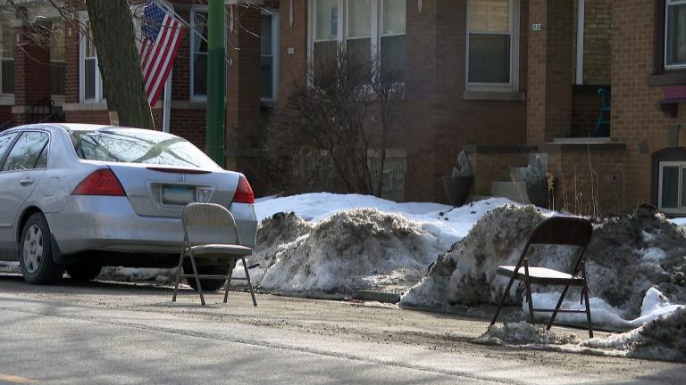 The city will begin hauling away dibs placeholders on March 2. (WTTW News)