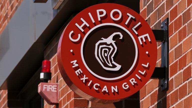 FILE - The Chipotle logo is displayed at a store, Aug. 13, 2025, in Newton, Mass. (AP Photo / Charles Krupa, File)