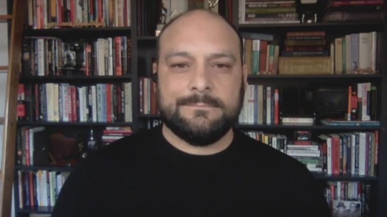 Christian Picciolini appears on “Chicago Tonight” via Zoom on Tuesday, July 7, 2020. (WTTW News)