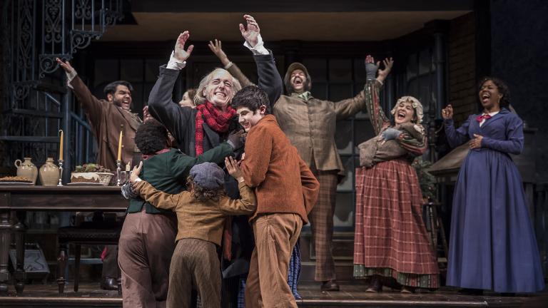 The cast of “A Christmas Carol” at the Goodman Theatre. (Photo: Liz Lauren)