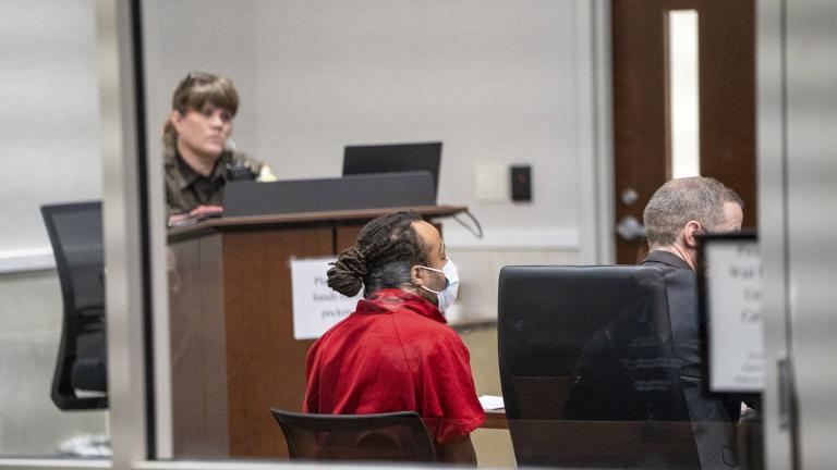 Darrell Brooks Jr. appears in Waukesha County court on Friday, Jan. 14, 2022 in Waukesha, Wis. Brooks, accused of killing six people and injuring dozens more when he drove an SUV through a suburban Christmas parade must stand trial, a court commissioner ordered Friday. (Derek Johnson / Waukesha Freeman via AP, Pool)