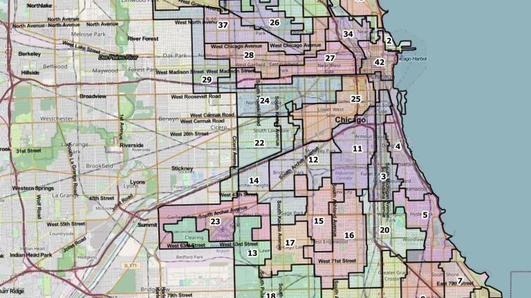 A proposed Chicago Ward Map from the Chicago City Council's Latino Caucus. (Courtesy Latino Caucus)