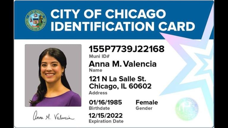 A mock-up of the city's municipal identification card. (City of Chicago)