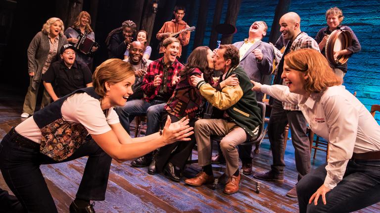 Hit Broadway musical “Come From Away” runs through Aug. 18 at the Cadillac Palace Theatre. (Photo Credit: Matthew Murphy)