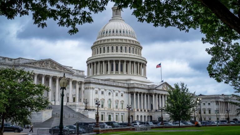 The Capitol is seen under dark skies in Washington, Tuesday, July 15, 2025. (AP Photo / J. Scott Applewhite)