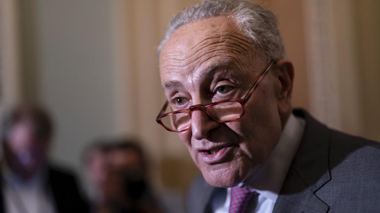 Senate Majority Leader Chuck Schumer, D-N.Y., takes a question during a news conference following a closed-door policy lunch, at the Capitol in Washington, on May 24, 2022. (AP Photo / J. Scott Applewhite, File)