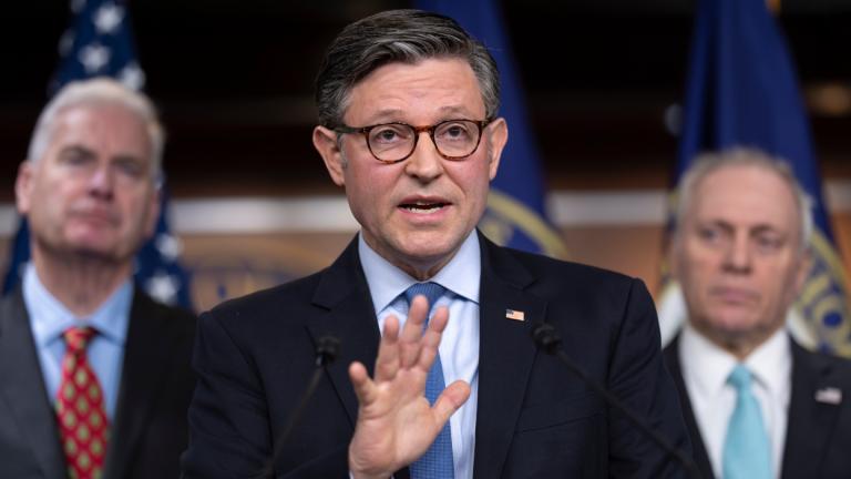 Speaker of the House Mike Johnson, R-La., meets with reporters as Republicans struggle with a plan to address growing health care costs, at the Capitol in Washington, Tuesday, Dec. 16, 2025. (AP Photo / J. Scott Applewhite)