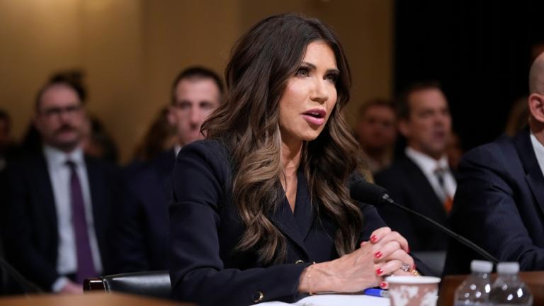 Homeland Security Secretary Kristi Noem speaks during the House Committee on Homeland Security on Capitol Hill in Washington, Thursday, Dec. 11, 2025. (AP Photo / Mark Schiefelbein)