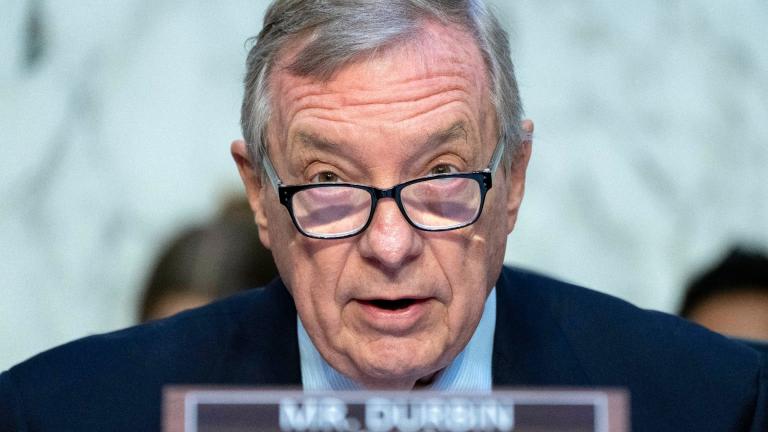 Senate Judiciary Oversight Committee Chair Sen. Dick Durbin, D-Ill., speaks during a hearing June 13, 2023, on Capitol Hill in Washington. (AP Photo / Jacquelyn Martin, File)