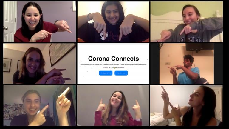 The website, Corona Connects, was started by a group of college students looking to volunteer their time when campuses closed and courses moved online. (Courtesy of Corona Connects)