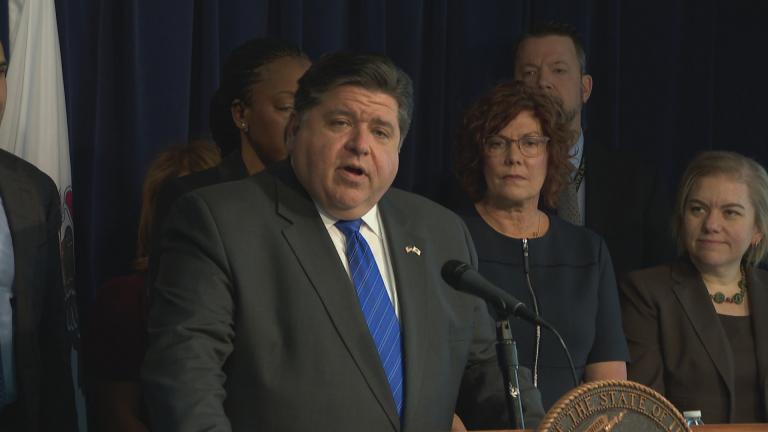 Illinois Gov. J.B. Pritzker talks Friday, Feb. 28, 2020 about the novel coronavirus. (WTTW News) Illinois Gov. J.B. Pritzker talks Friday, Feb. 28, 2020 about the novel coronavirus. (WTTW News)