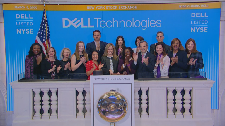 The closing bell of the New York Stock Exchange on Monday, March 9, 2020. (WTTW News via CNN)