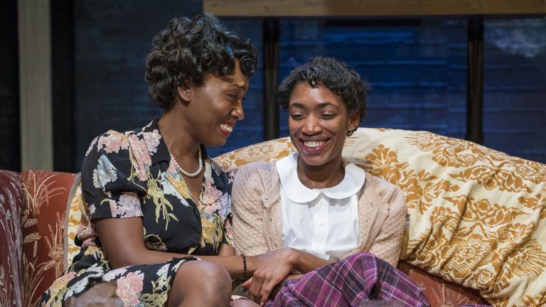 Brianna Buckley, left, and Chanell Bell in “Crumbs from the Table of Joy,” by Lynn Nottage. (Photo by Michael Brosilow)