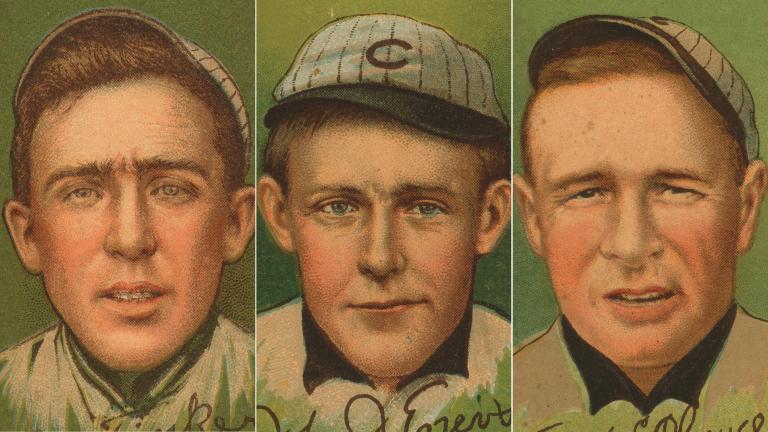From left: Joe Tinker, Johnny Evers and Frank Chance.