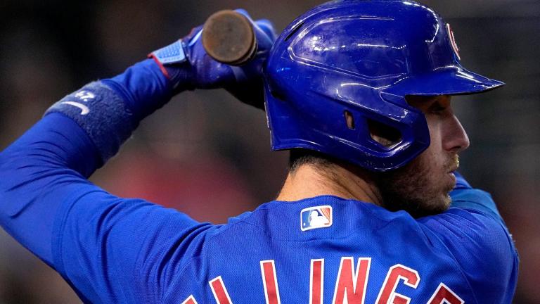 Chicago Cubs’ Cody Bellinger waits to hit against the Arizona Diamondbacks during the first inning of a baseball game, Sept. 15, 2023, in Phoenix. (AP Photo / Matt York, file)