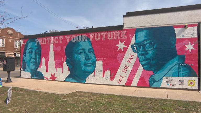 A mural along Mahalia’s Mile in the Chatham community. (WTTW News)