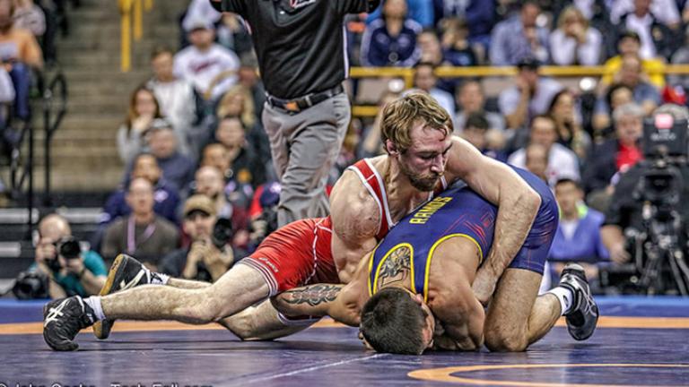 Ingleside native Daniel Dennis, pictured above in red, defeated Tony Ramos in the 2016 Olympic Trials Championship. (John Sachs / Flickr)