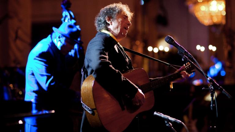 Bob Dylan sings “The Times They Are A-Changin’” at the White House on Feb. 9, 2010. No photography was allowed when Dylan played Chicago’s Cadillac Palace Theatre on Oct. 6, 2023. (Official White House Photo by Pete Souza)