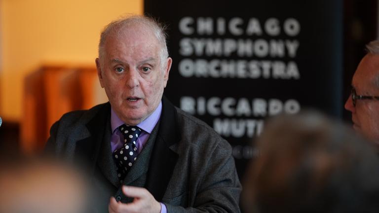 Daniel Barenboim speaks at a Chicago Symphony Orchestra press event on Monday, Oct. 29, 2018. (Credit: Todd Rosenberg) Daniel Barenboim speaks at a Chicago Symphony Orchestra press event on Monday, Oct. 29, 2018. (Credit: Todd Rosenberg)