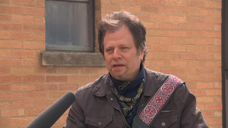 Chicago musician Dave Specter speaks with WTTW News outside Delmark Records.