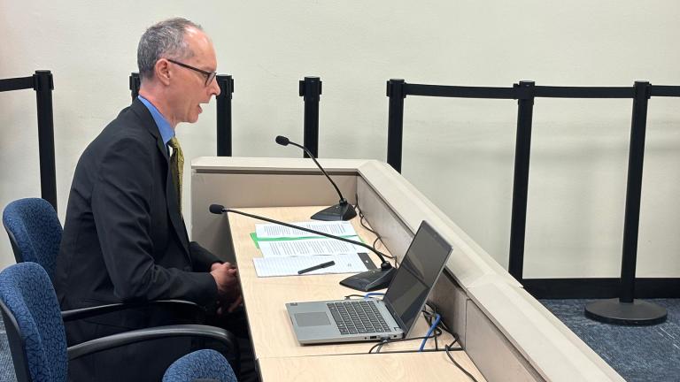 David Glockner, Mayor Brandon Johnson’s pick to serve as inspector general, addresses the Ethics and Government Oversight Committee on May 19, 2026. (Heather Cherone / WTTW News)