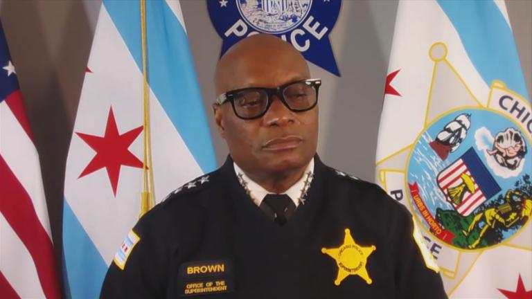 Chicago police superintendent David Brown joins “Chicago Tonight” via Zoom. Feb. 3, 2022. (WTTW News)