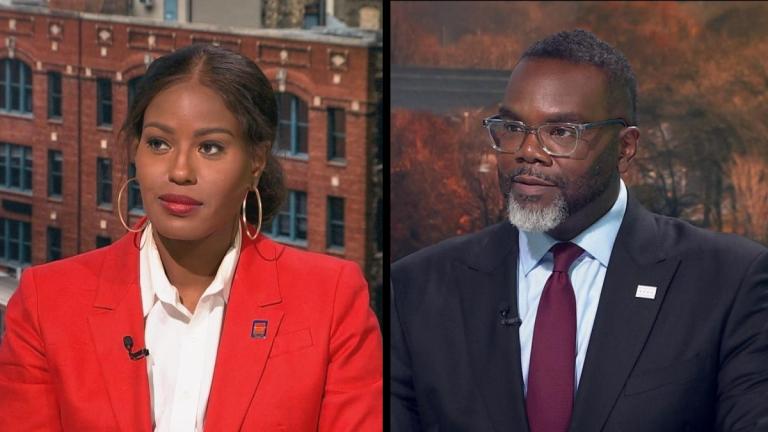 Chicago Teachers Union President Stacy Davis Gates, left, and Mayor Brandon Johnson are pictured in file photos. (WTTW News)
