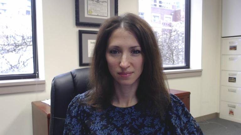 Deborah Witzburg appears on “Chicago Tonight” on May 2, 2022. (WTTW News)