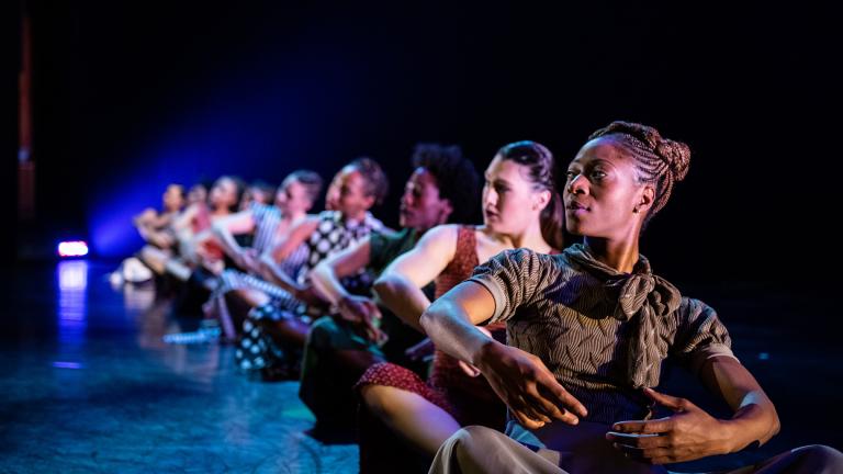 Deeply Rooted Dance Theater company members perform “Parallel Lives.” (Photo by Michelle Reid)