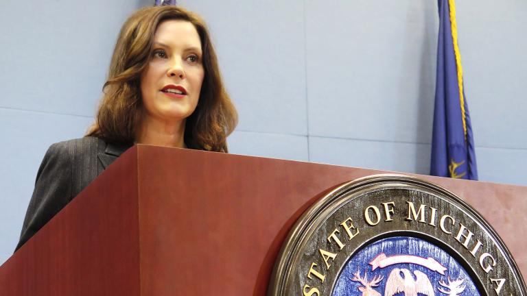 Michigan Gov. Gretchen Whitmer speaks with reporters, Tuesday, Feb. 4, 2020, at her office in Lansing, Mich., about delivering the Democratic response to President Donald Trump’s State of the Union address. (AP Photo / David Eggert) Michigan Gov. Gretchen Whitmer speaks with reporters, Tuesday, Feb. 4, 2020, at her office in Lansing, Mich., about delivering the Democratic response to President Donald Trump’s State of the Union address. (AP Photo / David Eggert)