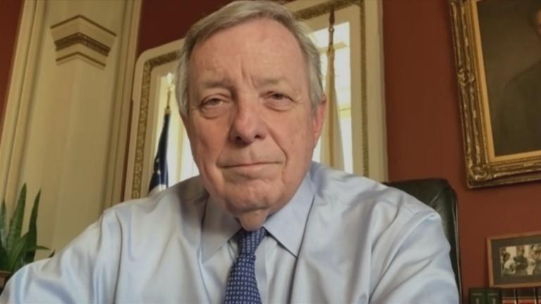 Illinois Sen. Dick Durbin appears on “Chicago Tonight” via Zoom on Wednesday, Feb. 3, 2021. (WTTW News) Illinois Sen. Dick Durbin appears on “Chicago Tonight” via Zoom on Wednesday, Feb. 3, 2021. (WTTW News)