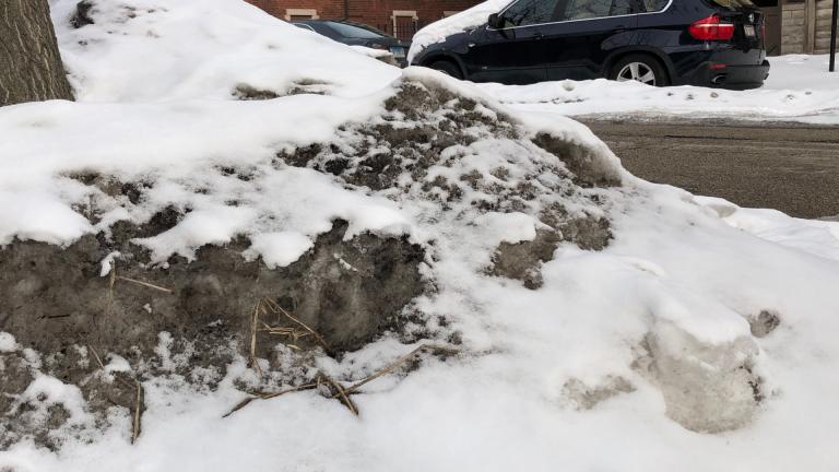 Dirty snow has more than an image problem. (Patty Wetli / WTTW News) Dirty snow has more than an image problem. (Patty Wetli / WTTW News)