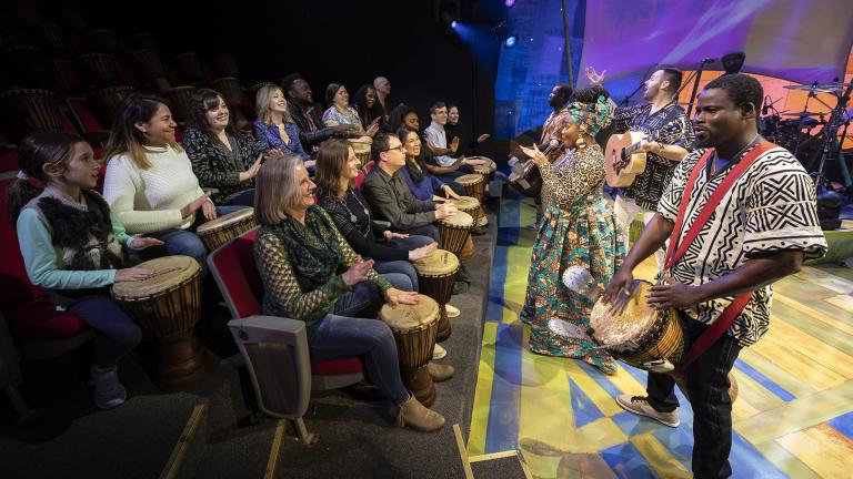 “Djembe!” (Credit: Liz Lauren) “Djembe!” (Credit: Liz Lauren)