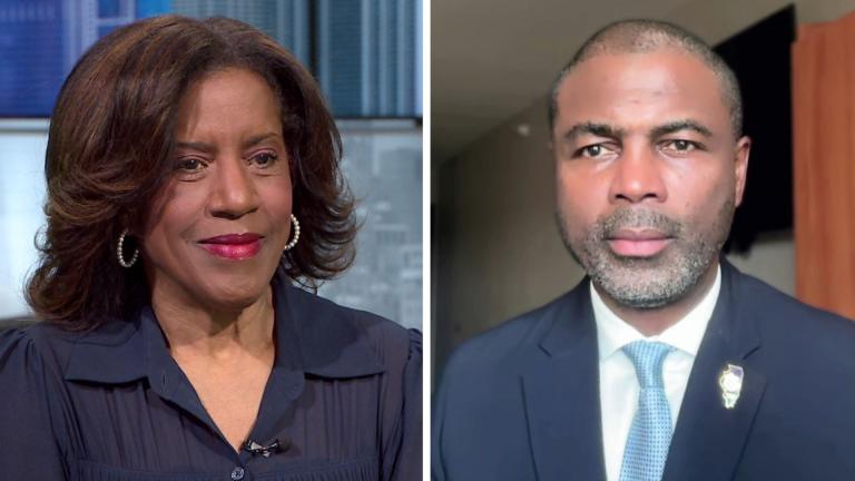 Democratic congressional candidates Donna Miller and La Shawn Ford appear on “Chicago Tonight” on March 19, 2026. (WTTW News)