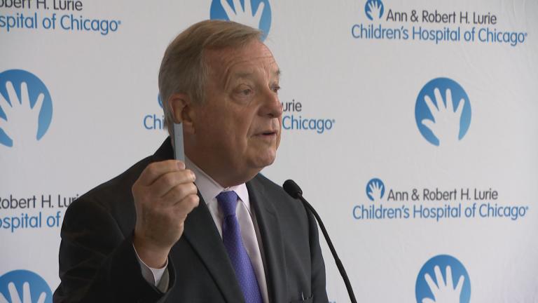 U.S. Sen. Dick Durbin calls on the Food and Drug Administration on Monday, Sept. 9, 2019, to take action to properly regulate e-cigarettes as the number of vaping-related illnesses and deaths continue to rise across the country. (WTTW News)