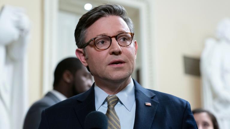 Speaker of the House Mike Johnson, R-La., talks to reporters after passing the funding bill to avert the government shutdown at the Capitol in Washington, Friday, Dec. 20, 2024. (AP Photo / Jose Luis Magana)