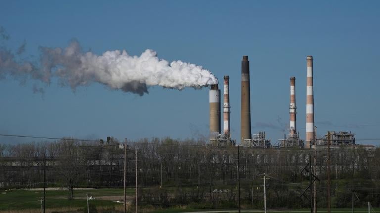 FILE - The Warrick Power Plant, a coal-fired electricity-generating station, operates, April 8, 2025, in Newburgh, Ind. (AP Photo / Joshua A. Bickel, File)