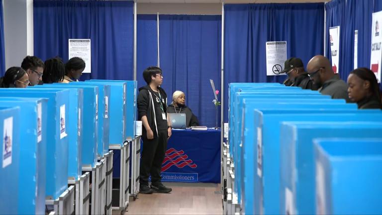Chicago Board of Elections Downtown Voting Supersite, 137 S. State St., on October 19, 2026. (WTTW News)