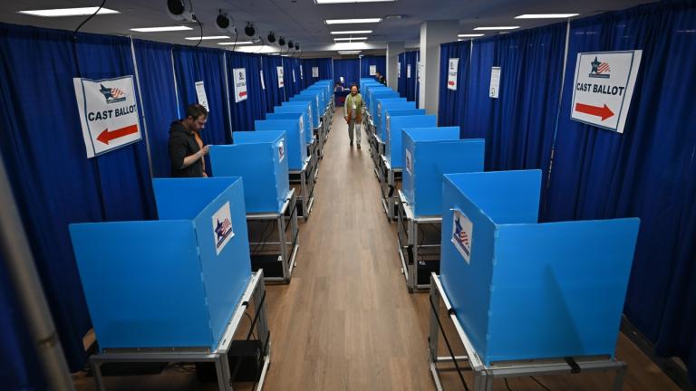 The Chicago Board of Elections Downtown Voting Supersite, 137 S. State St., on October 19, 2026. (Victor Hilitski / WTTW News)