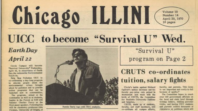 The University of Illinois at Chicago Circle (now UIC) was a hub for the first Earth Day. (Courtesy UIC archives)
