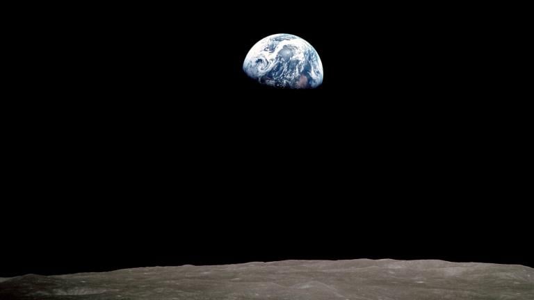 Apollo 8 astronaut Bill Anders’ photograph of the first earthrise witnessed by humans. (NASA)