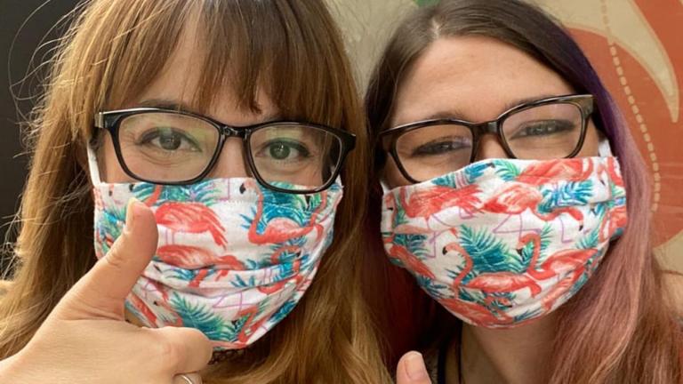 Bethany Barbouti, left, and Jackie MacCartie opened Eco & the Flamingo this year in Lincoln Square. (Courtesy of Barbouti)