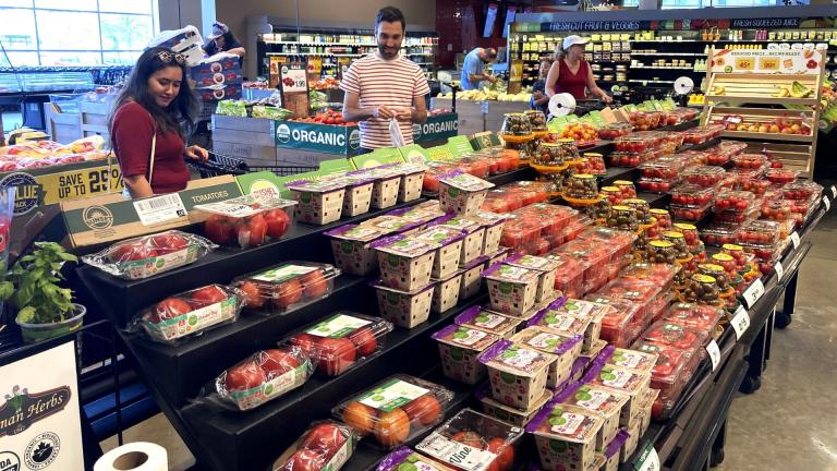 People shop at a grocery store in Glenview, Ill., Monday, July 4, 2022. The problems have hardly gone away. Inflation, still near a 40-year high, is punishing households. Rising interest rates have derailed the housing market and threaten to inflict broader damage. And the outlook for the world economy grows bleaker the longer the war in Ukraine drags on. (AP Photo/Nam Y. Huh)