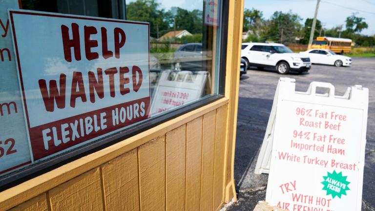 A “Help Wanted” sign is displayed in Deerfield, Ill., Wednesday, Sept. 21, 2022. (AP Photo / Nam Y. Huh)