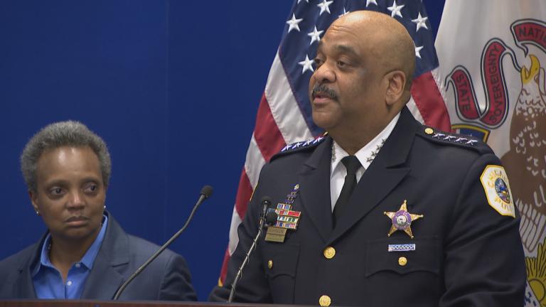 Chicago Police Superintendent Eddie Johnson announces his retirement during a press conference at police headquarters on Thursday, Nov. 7, 2019. Less than a month later, Mayor Lori Lightfoot fired Johnson during a surprise announcement on Monday, Dec. 2, 2019. (WTTW News)